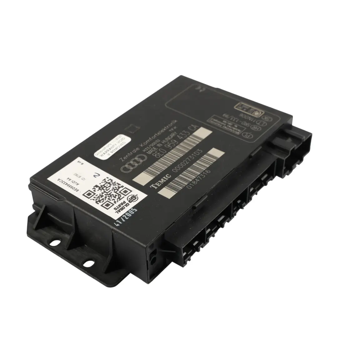 Módulo Alimentación BCM Control Confort Carrocería para Audi A4 B7 con número de pieza 8E0959433CA Audi A4 B7 Módulo Alimentación BCM Control Confort Carrocería - SKU 8E0959433CA - Número de pieza 8E0959433CA