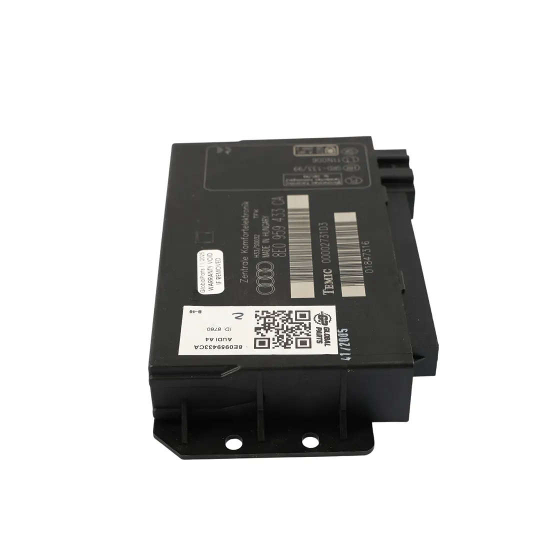 Audi A4 B7 Body Comfort Control BCM Supply Module Unit ECU - SKU 8E0959433CA - Part number 8E0959433CA