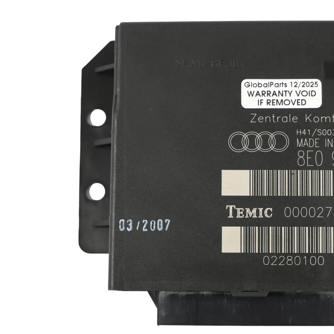 Module De Confort Unité De Commande pour Audi A4 B7 à propos du numéro de pièce 8E0959433CH Audi A4 B7 Module De Confort Unité De Commande - SKU 8E0959433CH - Numéro de pièce 8E0959433CH