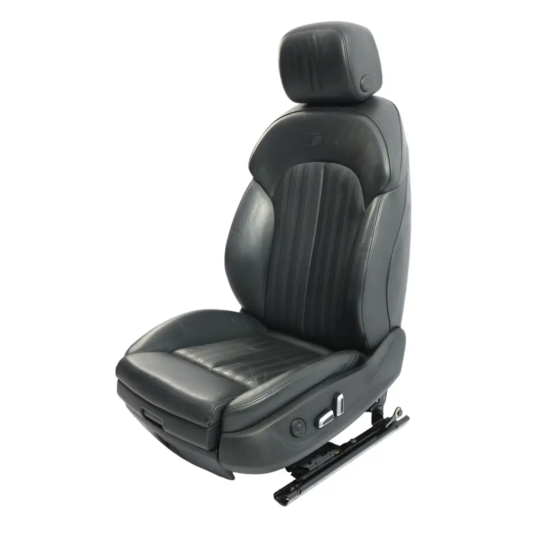 Asiento Deportivo Delantero Izquierdo S-Line Calefactable Cuero Negro para Audi A7 4G con número de pieza 4G0881805BD Audi A7 4G Asiento Deportivo Delantero Izquierdo S-Line Calefactable Cuero Negro - SKU 4G0881805BD-4 - Número de pieza 4G0881805BD
