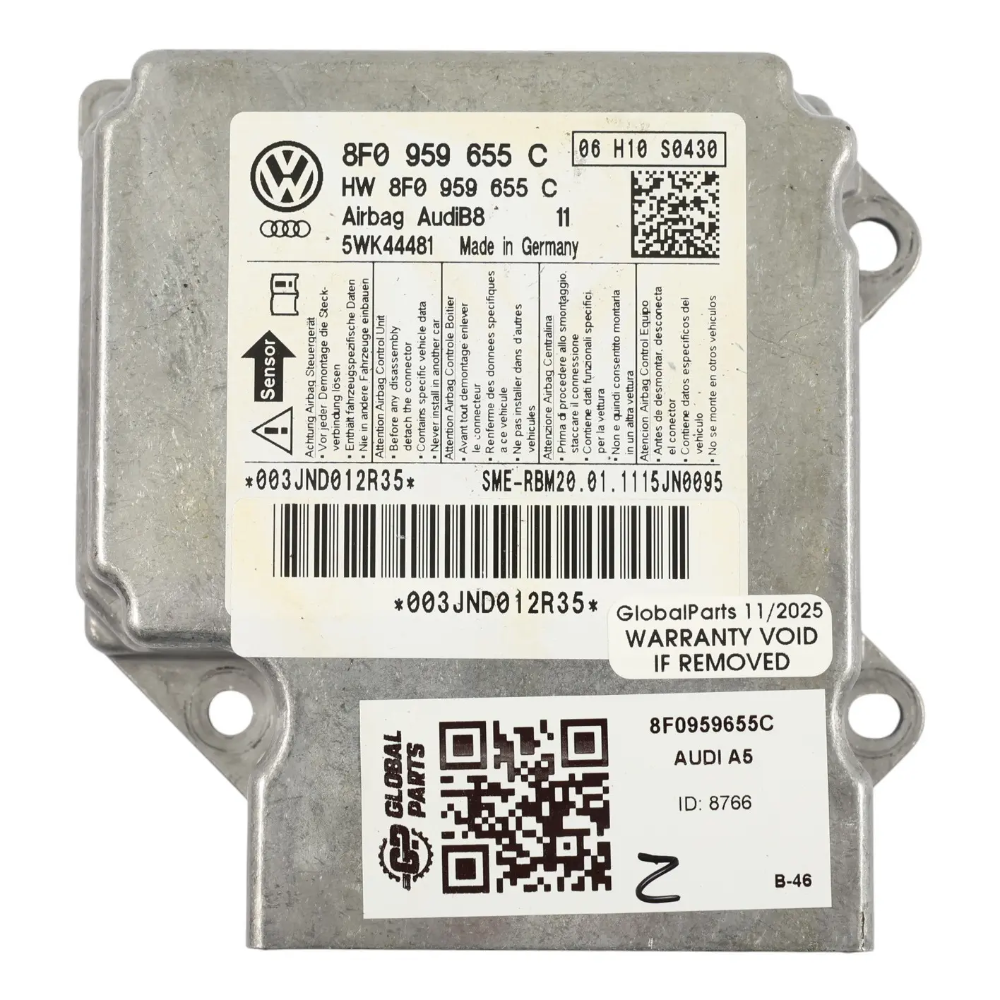 Audi A5 8F Cabrio Moduł Sensor Czujnik Poduszek Powietrznych 8F0959655C