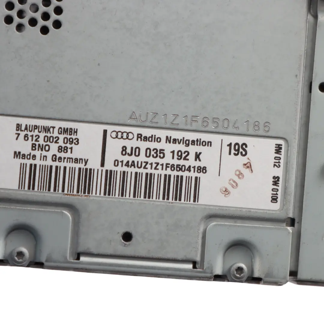 TTRS 8J Stereo Radio Audio Head Control Unit CD Player to Audi TT TTS with Part number 8J0035192K Audi TT TTS TTRS 8J Stereo Radio Audio Head Control Unit CD Player - SKU 8J0035192K - Part number 8J0035192K