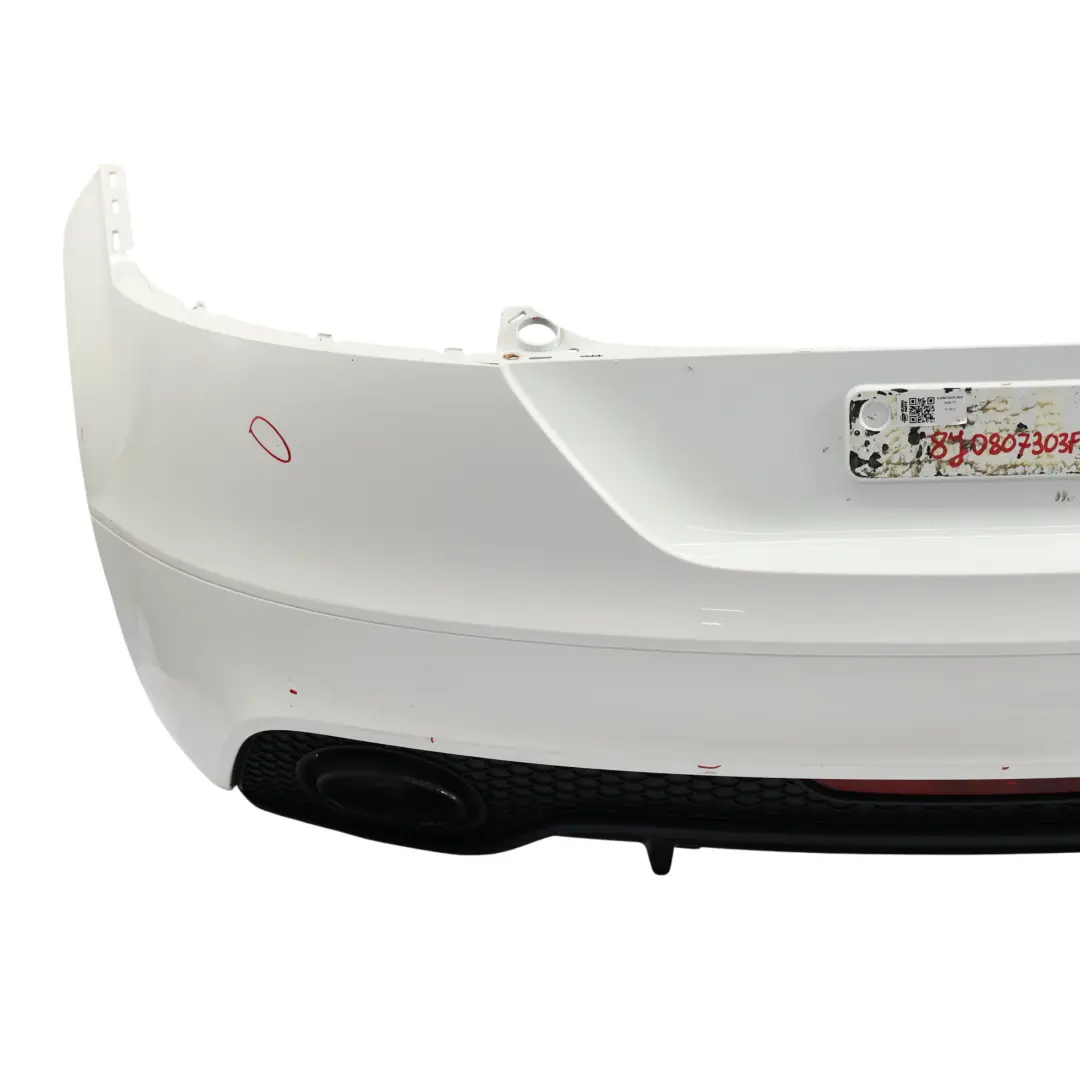 Audi TT 8J RS Rear Bumper Trim Panel Covering Ibis White - Y9C - SKU 8J0807303F-IWH - Part number 8J0807303F