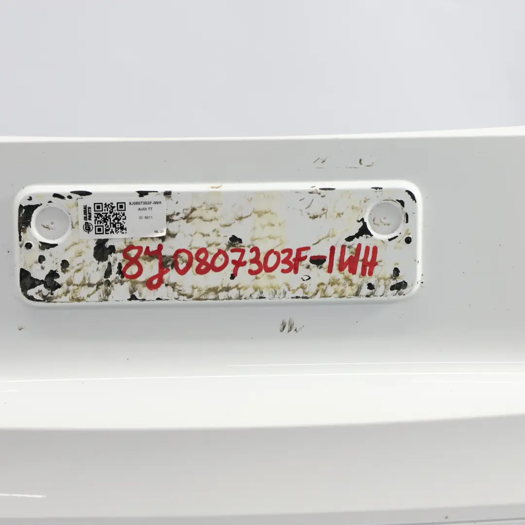 Bumper Trim Panel Covering Ibis White - Y9C to Audi TT 8J RS Rear with Part number 8J0807303F Audi TT 8J RS Rear Bumper Trim Panel Covering Ibis White - Y9C - SKU 8J0807303F-IWH - Part number 8J0807303F
