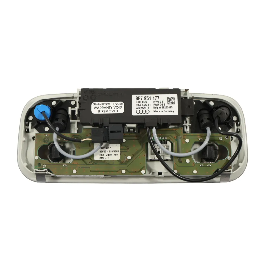 Audi A5 8F Cabrio Interior Roof Light Rear Reading Lamp Switch Unit 8P7951177 - SKU 8J0947111BB - Part number 8J0947111BB