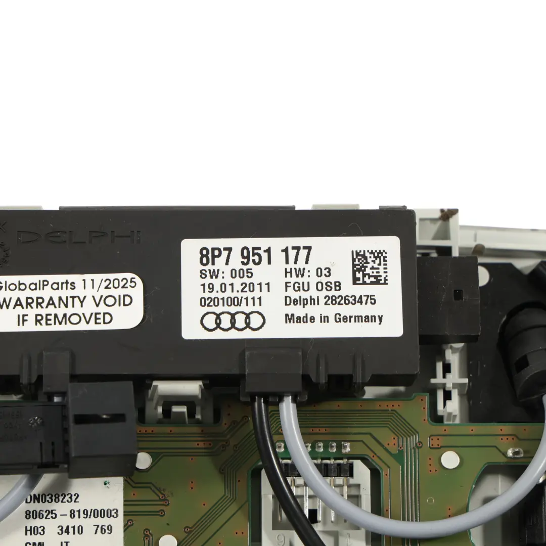 Audi A5 8F Cabrio Interrupteur Pour Lampe De Lecture Arrière 8P7951177 - SKU 8J0947111BB - Numéro de pièce 8J0947111BB