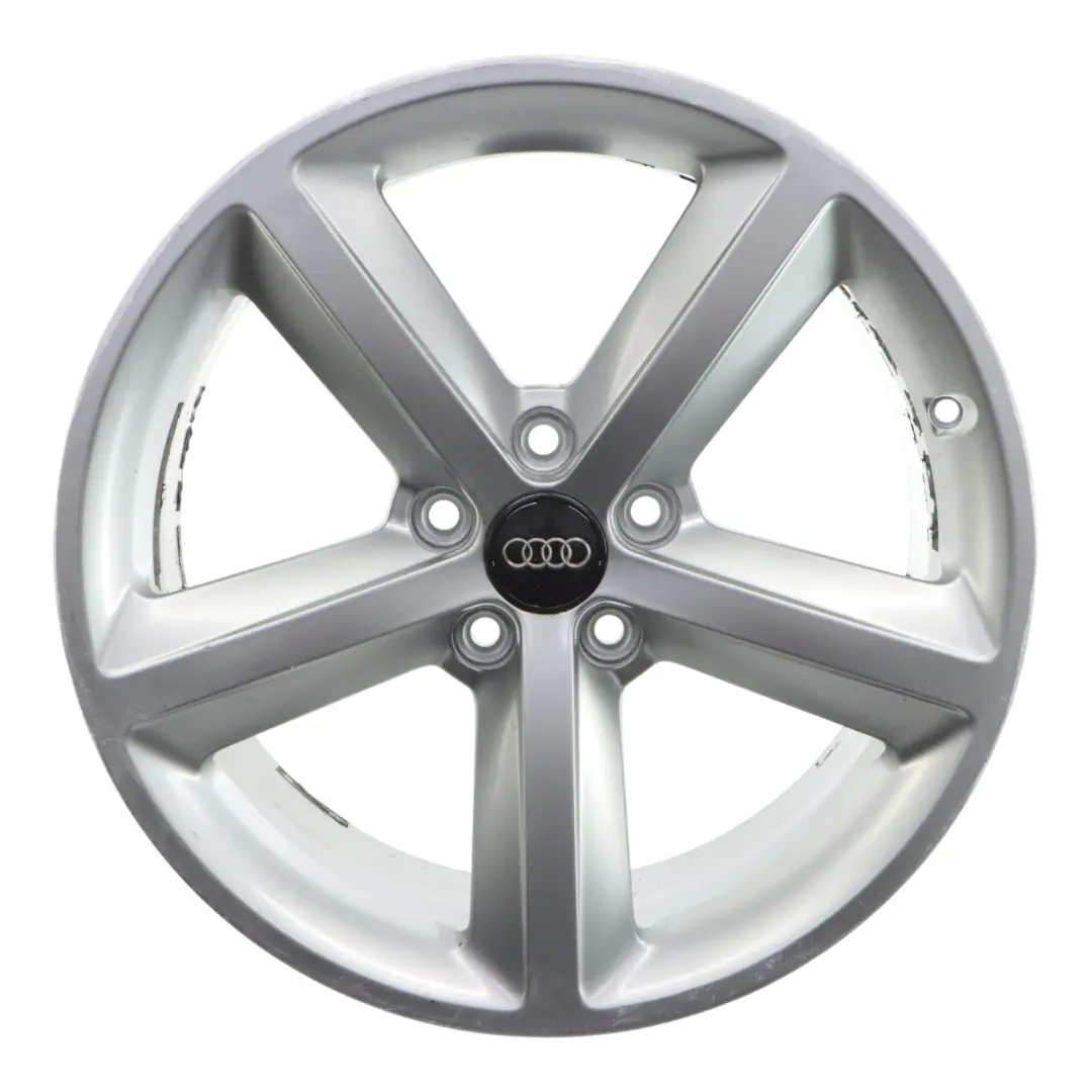 Audi A4 B8 8K Silver Wheel Alloy Rim 18" ET:47 8J Star Spoke - SKU 8K0601025Q-3 - Part number 8K0601025Q