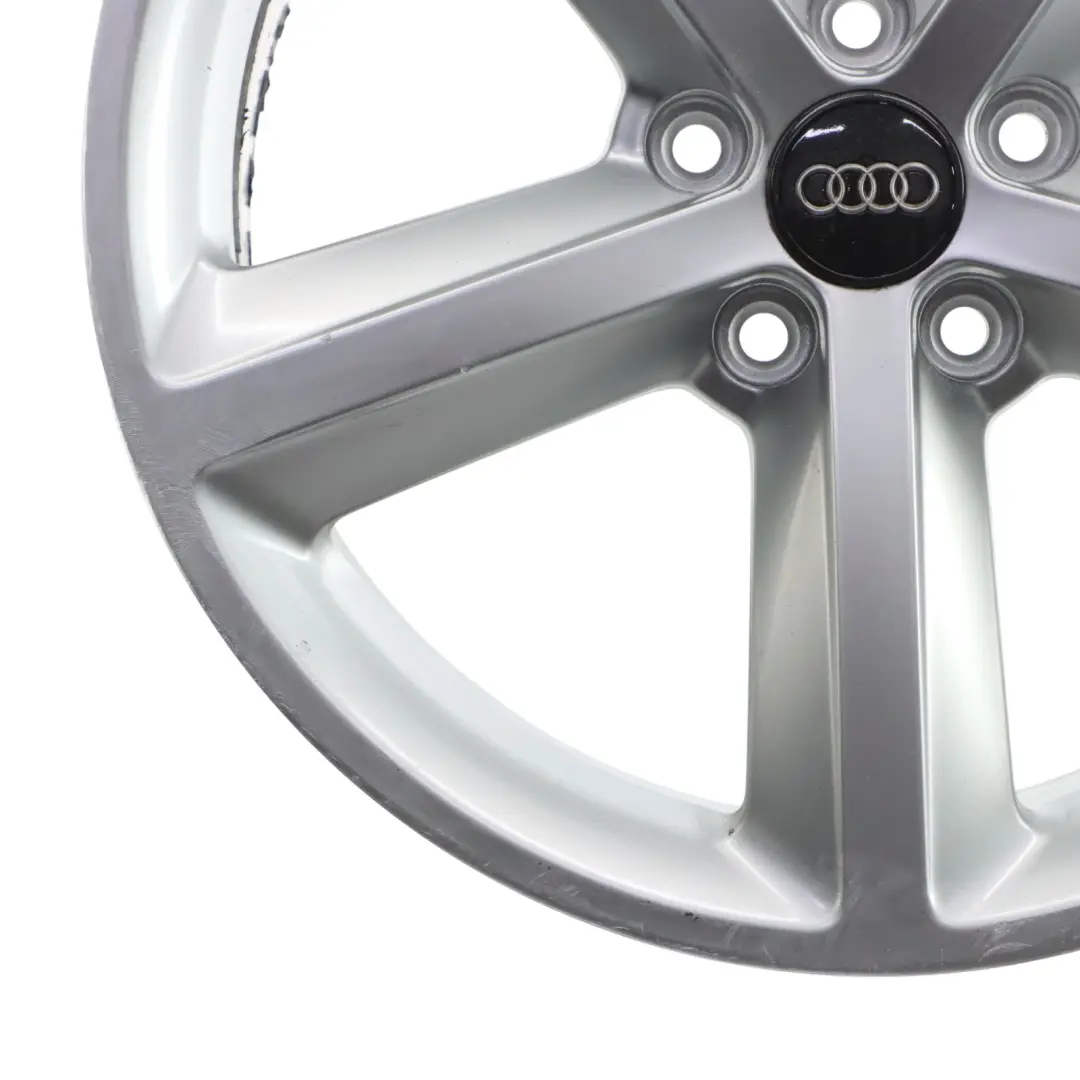 Audi A4 B8 8K Silver Wheel Alloy Rim 18" ET:47 8J Star Spoke - SKU 8K0601025Q-3 - Part number 8K0601025Q
