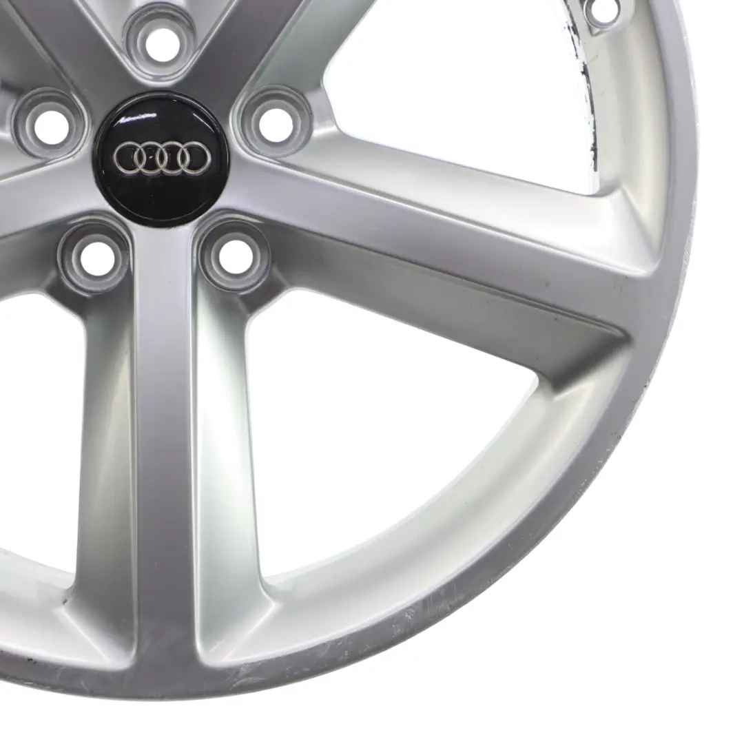 Audi A4 B8 8K Silver Wheel Alloy Rim 18" ET:47 8J Star Spoke - SKU 8K0601025Q-3 - Part number 8K0601025Q