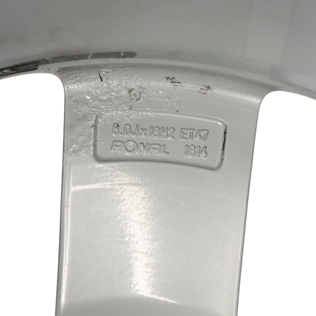 8K Silver Wheel Alloy Rim 18" ET:47 8J Star Spoke to Audi A4 B8 with Part number 8K0601025Q Audi A4 B8 8K Silver Wheel Alloy Rim 18" ET:47 8J Star Spoke - SKU 8K0601025Q-4 - Part number 8K0601025Q