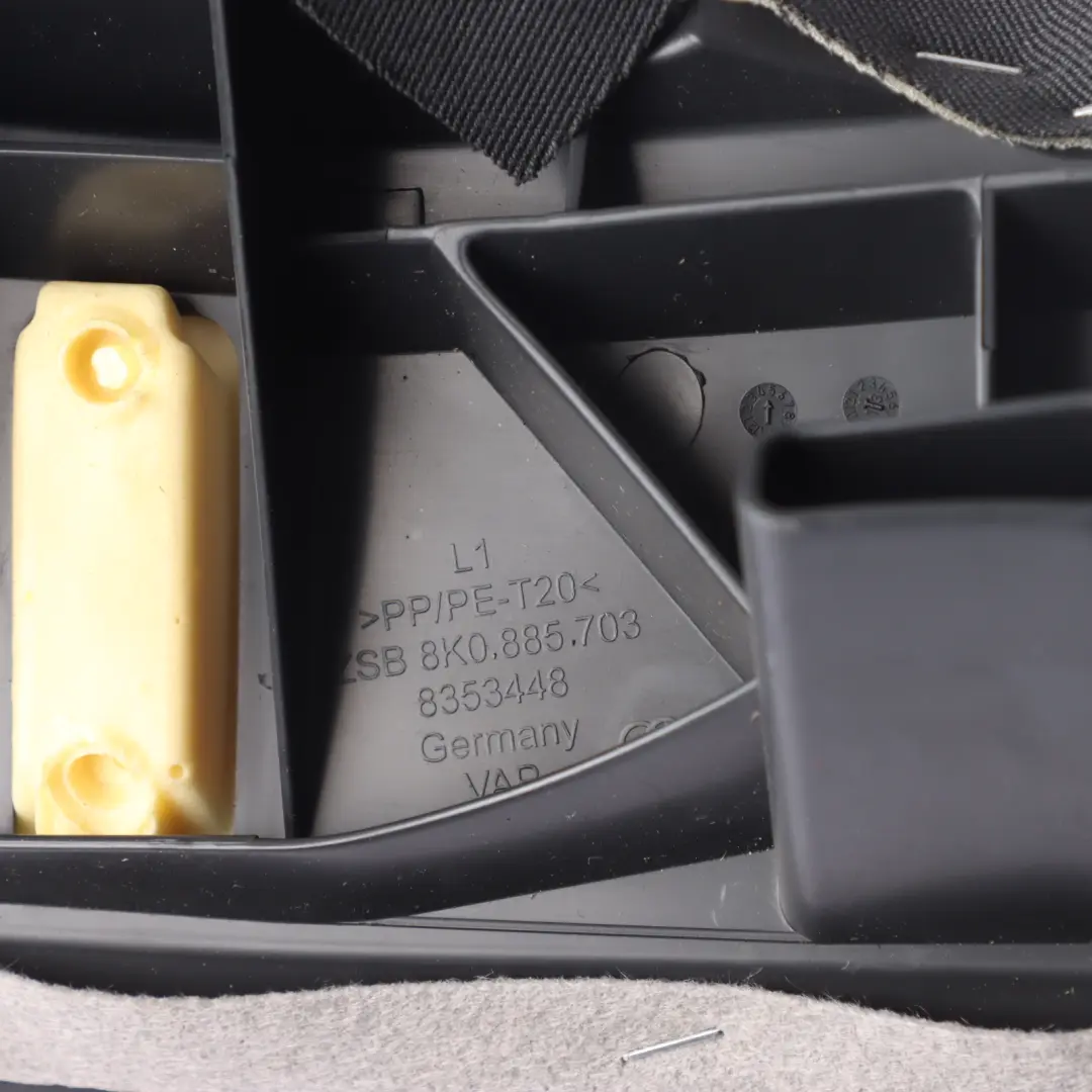 Audi A4 B8 Rear Left N/S Back Seat Panel Side Bolster Black Leather - SKU 8K0885703CF - Part number 8K0885703CF