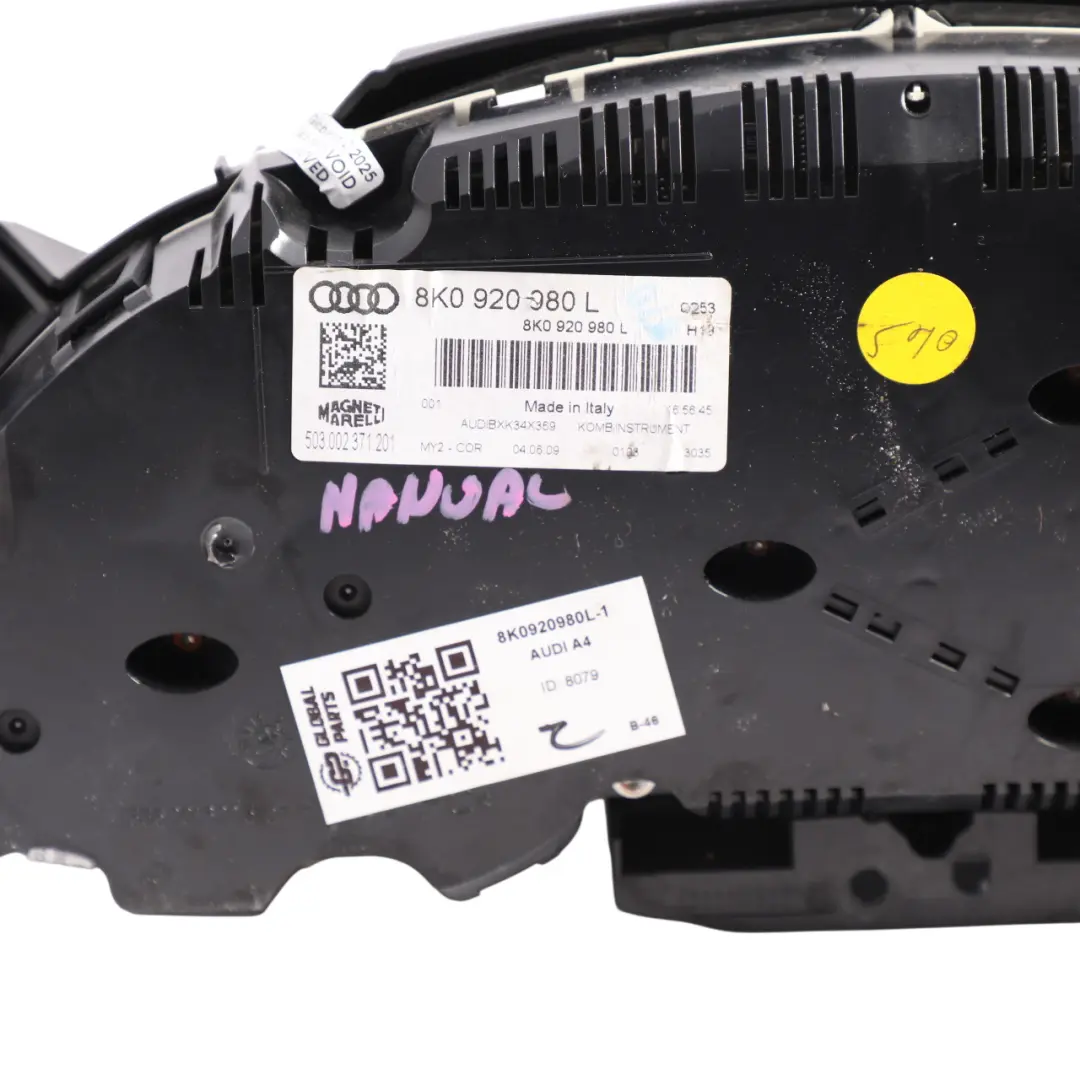 Instrument Cluster Speedo Clocks Meter Petrol Manual to Audi A4 B8 with Part number 8K0920980L Audi A4 B8 Instrument Cluster Speedo Clocks Meter Petrol Manual - SKU RHD-8K0920980L-1 - Part number 8K0920980L