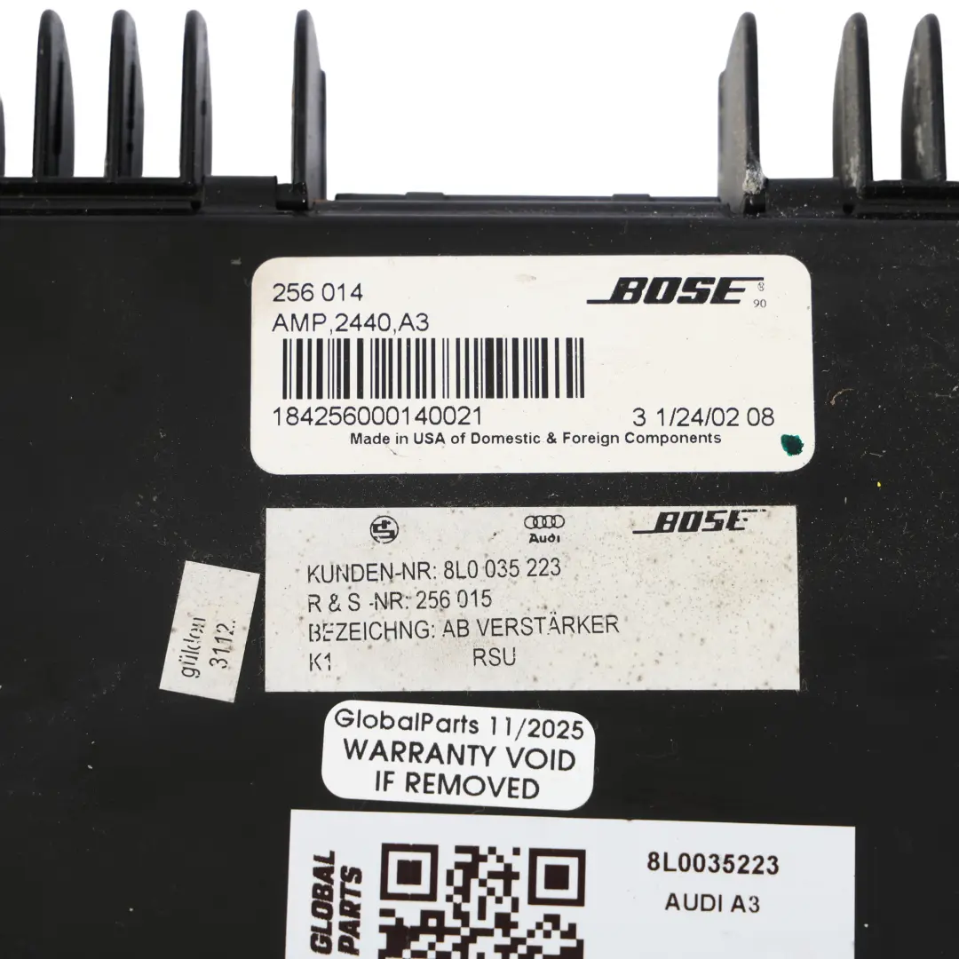8L Modulo Di Controllo Dell'Unità Amplificatore Audio BOSE per Audi A3 con numero di parte 8L0035223 Audi A3 8L Modulo Di Controllo Dell'Unità Amplificatore Audio BOSE - SKU 8L0035223 - Numero di parte 8L0035223