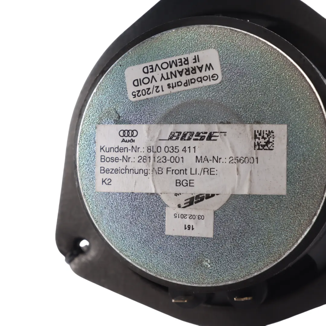 8L Haut Parleur Porte Avant Bose Gauche Droite pour Audi A3 S3 à propos du numéro de pièce 8L0035411 Audi A3 S3 8L Haut Parleur Porte Avant Bose Gauche Droite - SKU 8L0035411 - Numéro de pièce 8L0035411