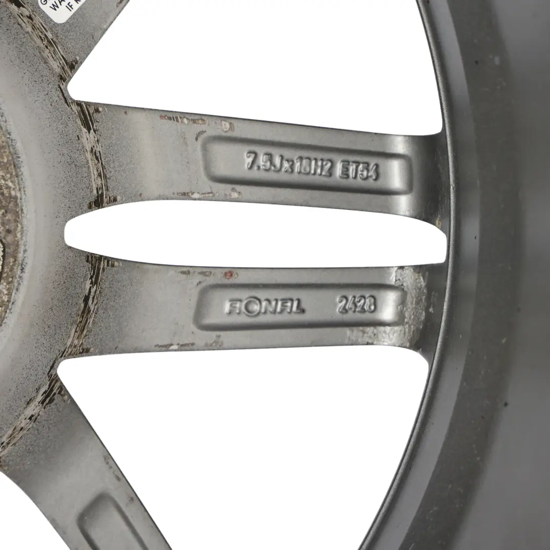 Audi A3 8P Jante Alliage Argentée 18" 7,5J ET:55 8P0601025C - SKU 8P0601025BC-2 - Numéro de pièce 8P0601025BC