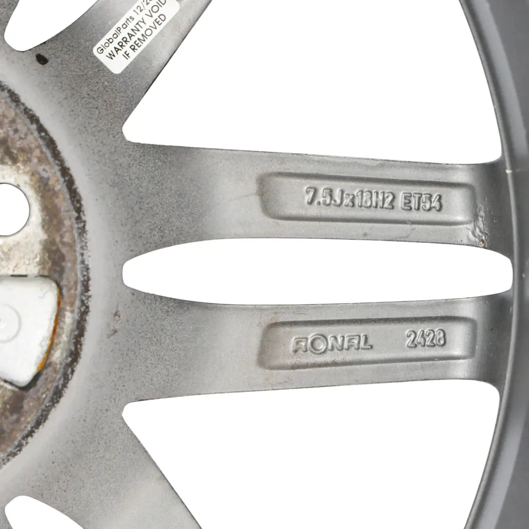 Audi A3 8P Wheel Rim Alloy Silver 18" 7,5J ET:55 Double Star Spoke 8P0601025C - SKU 8P0601025BC-3 - Part number 8P0601025BC