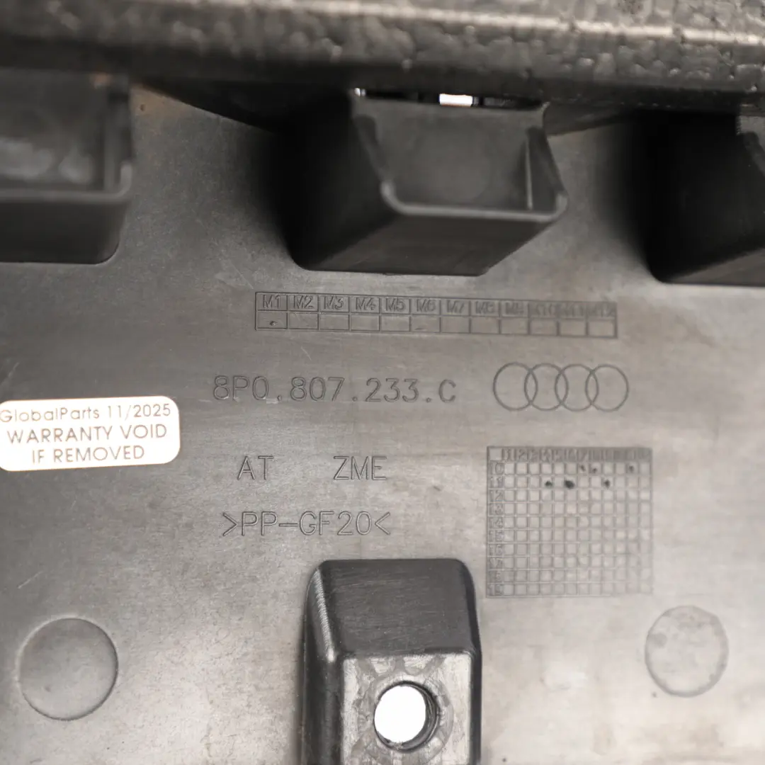 Front Bumper Under Body Floor Cover Trim Panel to Audi RS3 8P with Part number 8P0807233C Audi RS3 8P Front Bumper Under Body Floor Cover Trim Panel - SKU 8P0807233C - Part number 8P0807233C