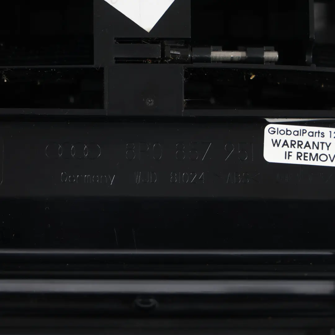 Audi A3 8P Tapa Compartimento Almacenamiento Bandeja Consola Central - SKU 8P0857951-5 - Número de pieza 8P0857951