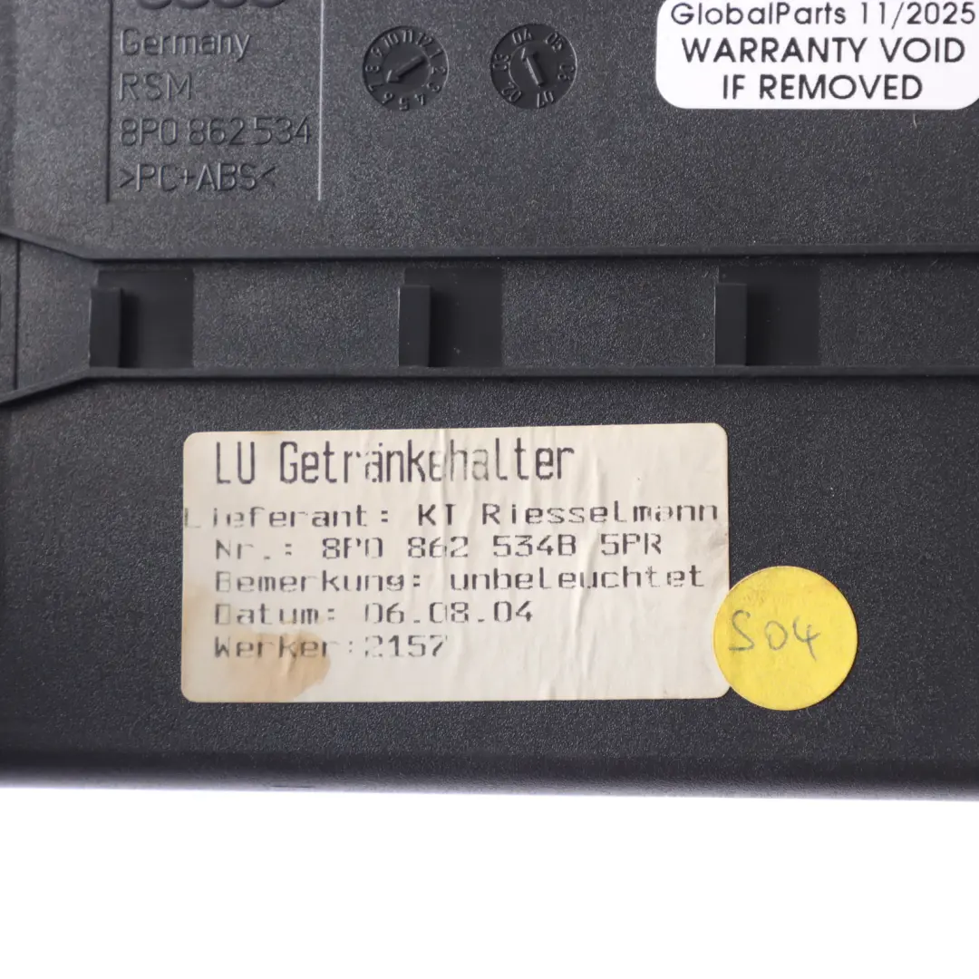 Audi A3 8P Dashboard Cup Holder Cover Trim Popout - SKU 8P0862534 - Part number 8P0862534