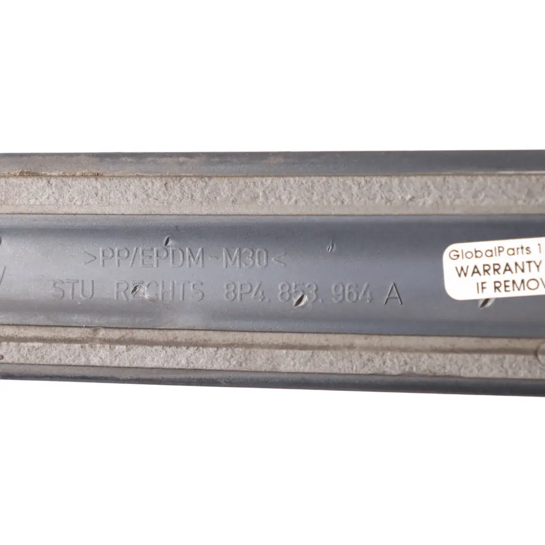 Audi A3 8P Rear Door Sill Cover Moulding Strip Trim Right O/S Lava Grey - Z7L - SKU 8P4853964A-LAG - Part number 8P4853964A