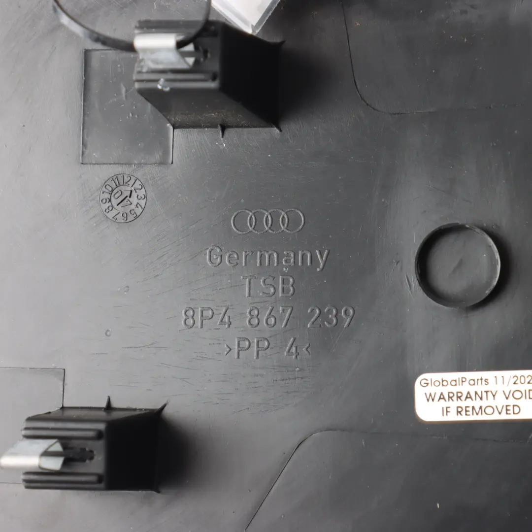Audi A3 8P Osłona Słupka B Lewa Czarna - SKU 8P4867239 - Numer Części 8P4867239