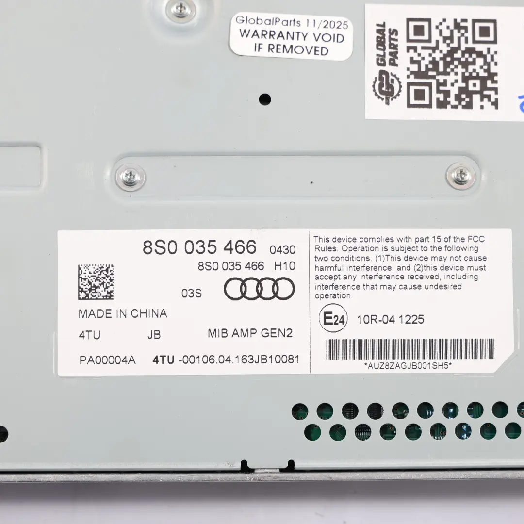 8S Système Audio Haut Gamme Amplificateur Bang & Olufsen pour Audi TT FV à propos du numéro de pièce 8S0035466 Audi TT FV 8S Système Audio Haut Gamme Amplificateur Bang & Olufsen - SKU 8S0035466 - Numéro de pièce 8S0035466