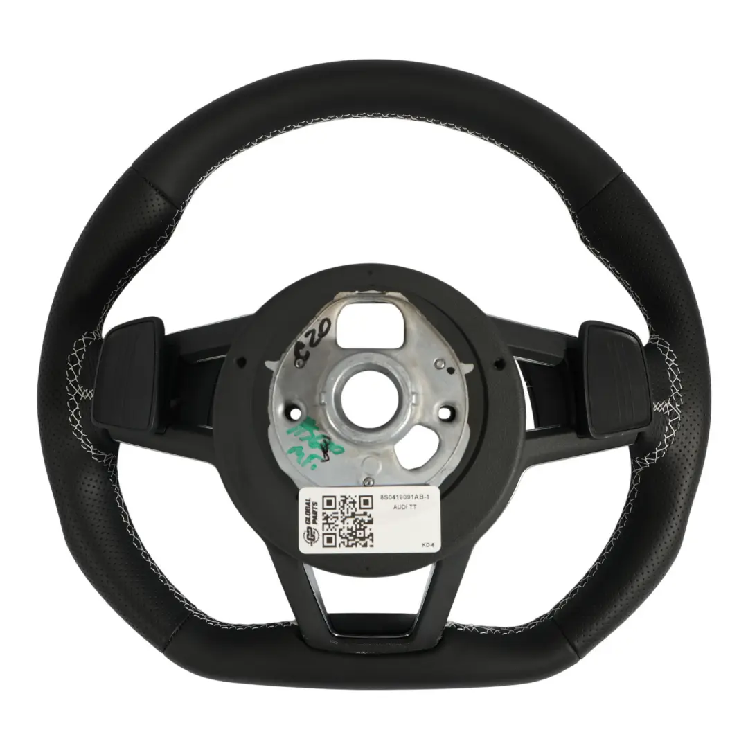 8S Steering Wheel S-Line NEW Black Leather Flat Bottom to Audi TT with Part number 8S0419091AB Audi TT 8S Steering Wheel S-Line NEW Black Leather Flat Bottom - SKU 8S0419091AB-1 - Part number 8S0419091AB