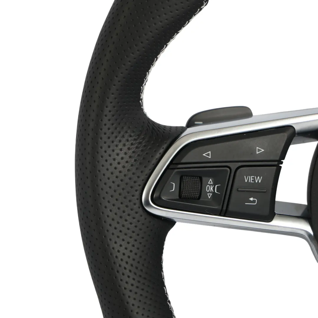 Audi TT 8S Steering Wheel S-Line NEW Black Leather Flat Bottom - SKU 8S0419091AB-1 - Part number 8S0419091AB