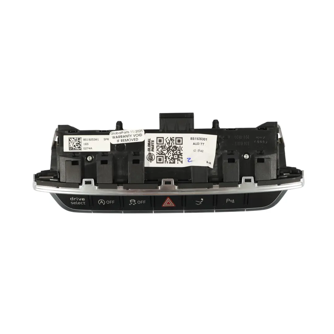 Audi TT FV 8S Panneau Commande Tableau Bord Feux Détresse Drive Mode - SKU 8S1925301 - Numéro de pièce 8S1925301