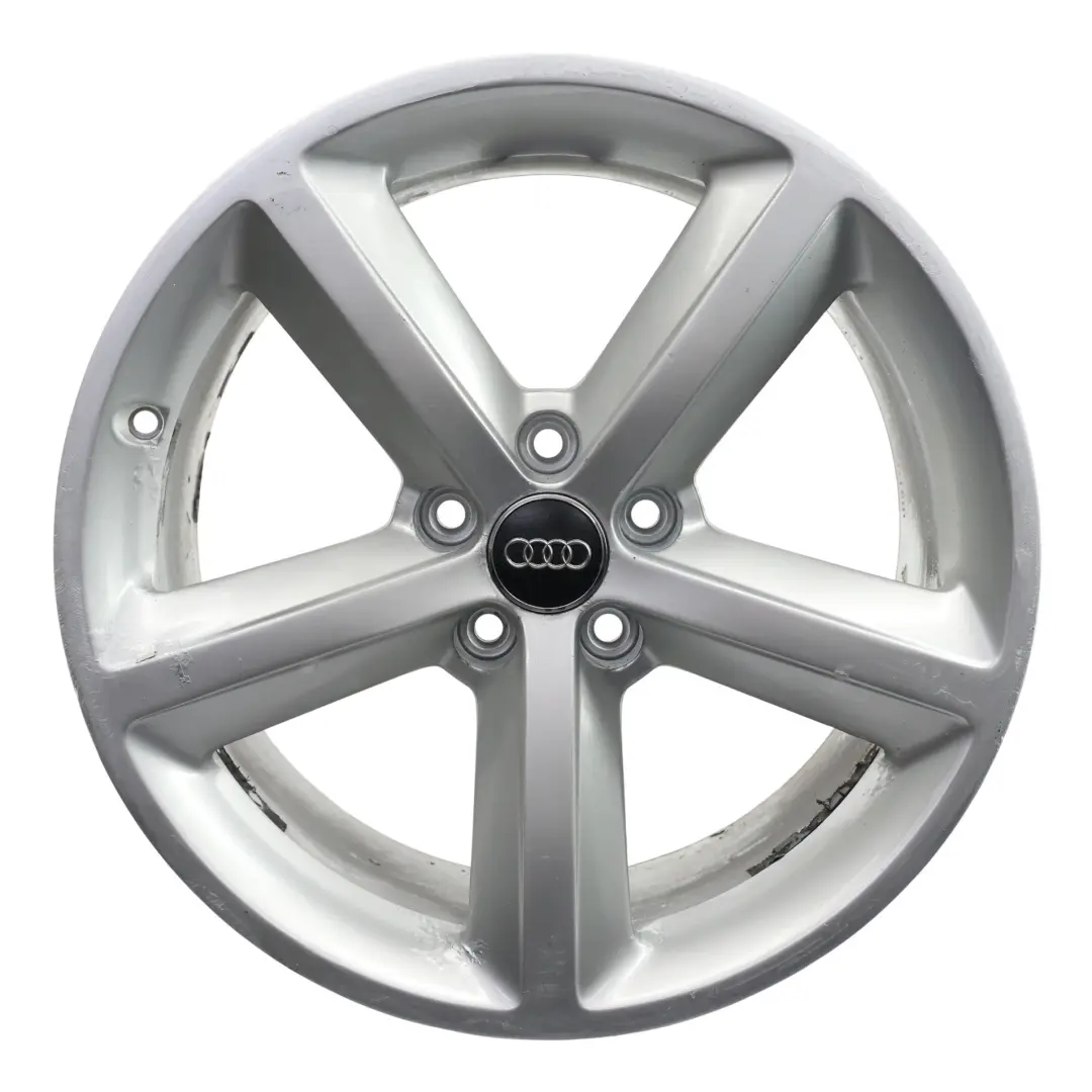 Srebrna Felga Aluminiowa 18" 8.5J ET:29 do Audi A5 8T o numerze 8T0601025M Audi A5 8T Srebrna Felga Aluminiowa 18" 8.5J ET:29 - SKU 8T0601025M-1 - Numer Części 8T0601025M