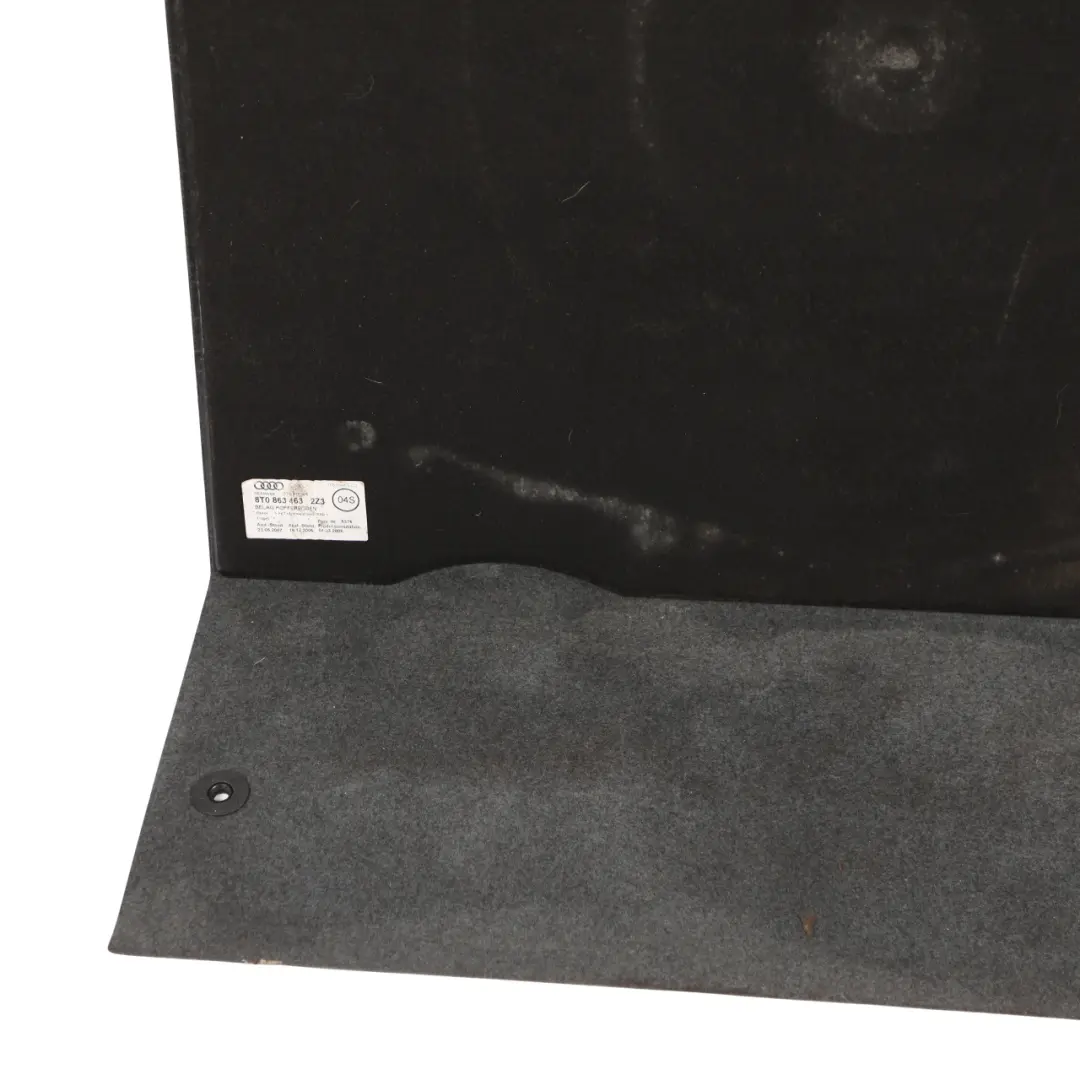 Boot Trunk Floor Carpet Luggage Compartment Black to Audi A4 B8 with Part number 8T0863463 Audi A4 B8 Boot Trunk Floor Carpet Luggage Compartment Black - SKU 8T0863463-1 - Part number 8T0863463