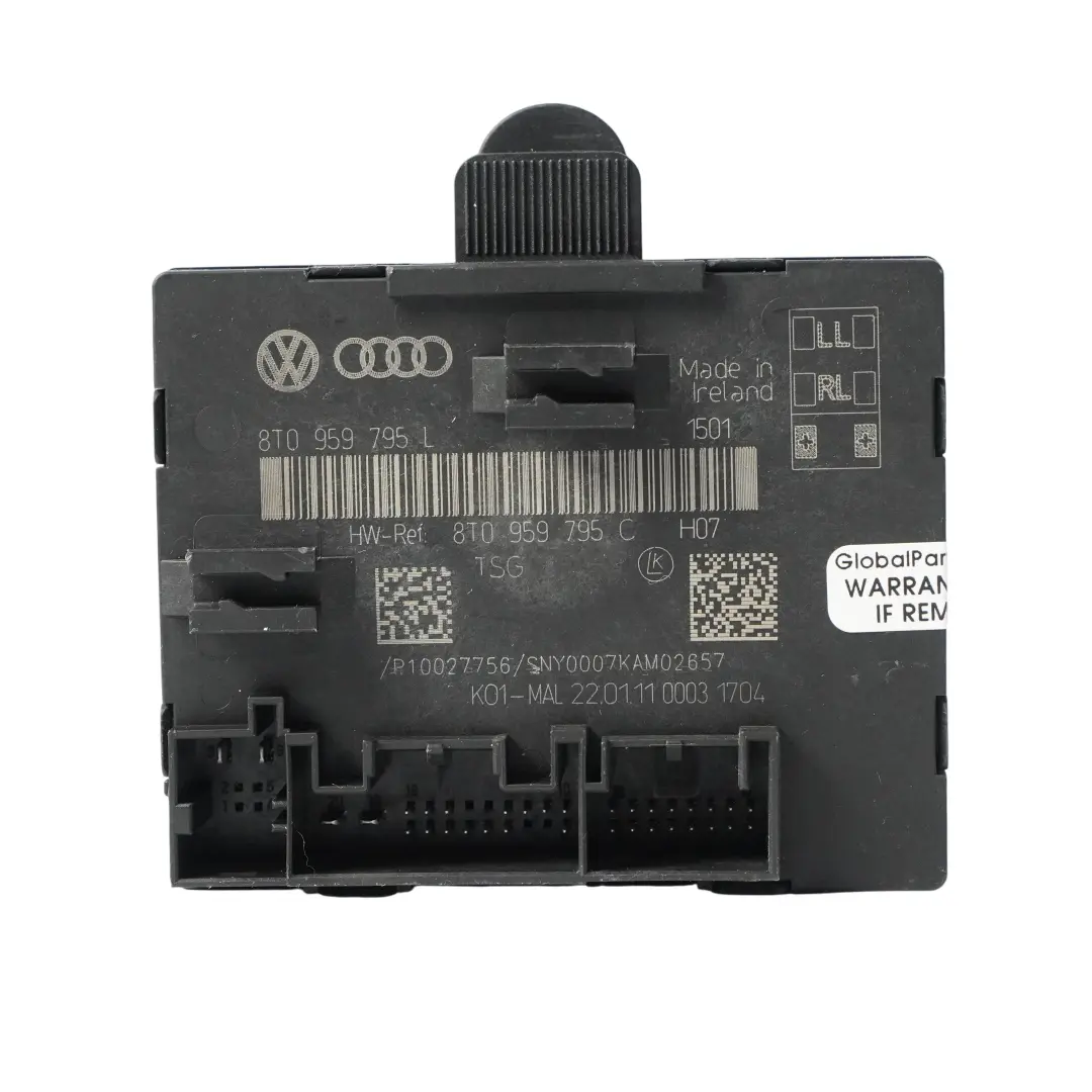 Module De Commande Porte Arrière Gauche/Droite pour Audi A5 8T à propos du numéro de pièce 8T0959795C Audi A5 8T Module De Commande Porte Arrière Gauche/Droite - SKU 8T0959795C - Numéro de pièce 8T0959795C