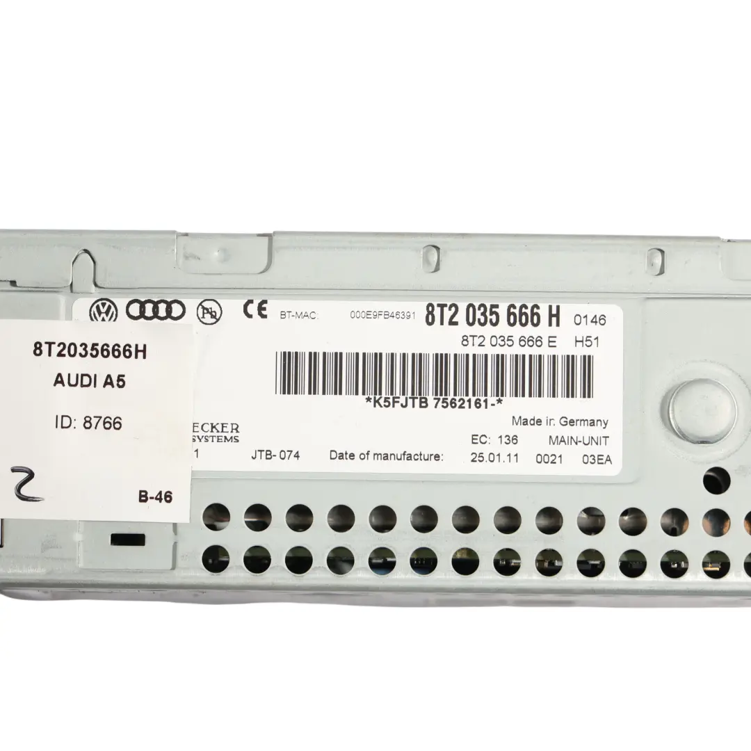 Multimedia Radio CD DVD Player MMI Head Unit to Audi A5 8T with Part number 8T2035666H Audi A5 8T Multimedia Radio CD DVD Player MMI Head Unit - SKU RHD-8T2035666H - Part number 8T2035666H