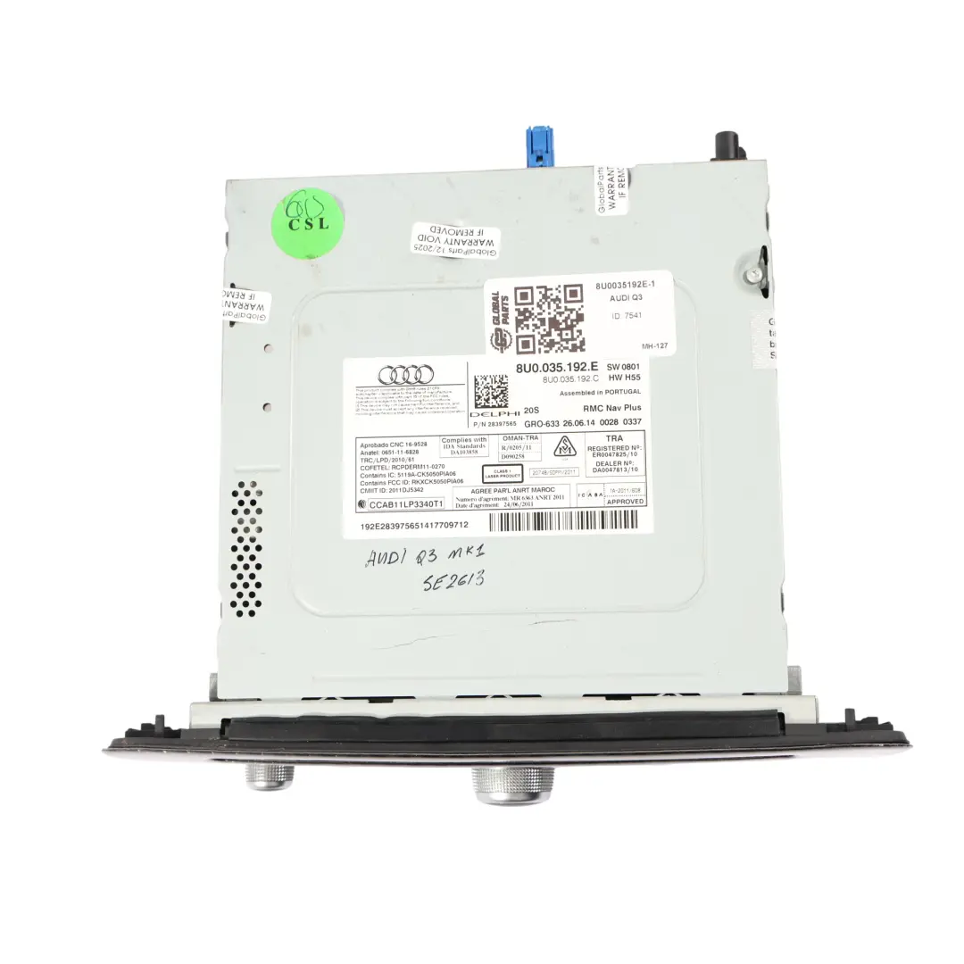Audi Q3 8U Module Principale Multimédia MMI Avec Radio CD Système - SKU 8U0035192E-1 - Numéro de pièce 8U0035192E