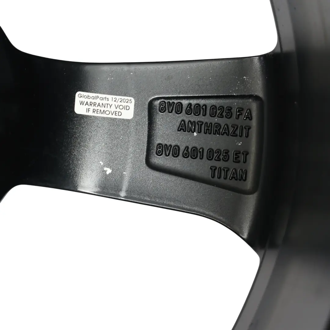 Audi A3 RS3 8V Cerchio In Lega Con Rotore Nero 19" 8,0J ET:49 - SKU 8V0601025FA-1 - Numero di parte 8V0601025FA