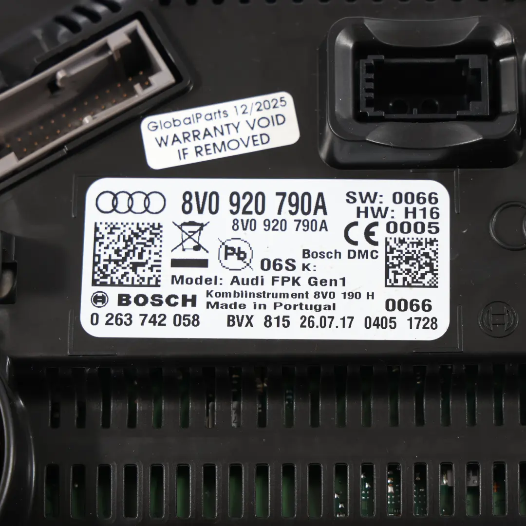 Audi A3 S3 RS3 8V Tableau Bord Compteur Vitesse Essence Automatique - SKU 8V0920790A-1 - Numéro de pièce 8V0920790A