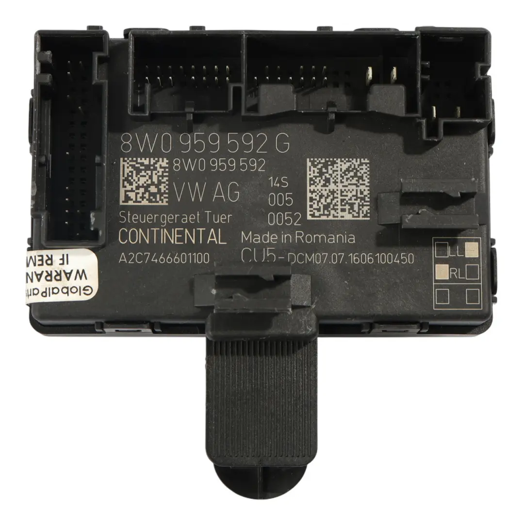 Module Commande Porte Avant Côté Passager pour Audi A4 B9 à propos du numéro de pièce 8W0959592G Audi A4 B9 Module Commande Porte Avant Côté Passager - SKU 8W0959592G - Numéro de pièce 8W0959592G