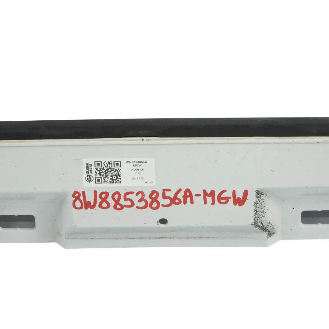 Side Skirt Right O/S Door Sill Cover Panel Glacier White Pearl - S9R to Audi A5 F5 with Part number 8W8853856A Audi A5 F5 Side Skirt Right O/S Door Sill Cover Panel Glacier White Pearl - S9R - SKU 8W8853856A-MGW - Part number 8W8853856A