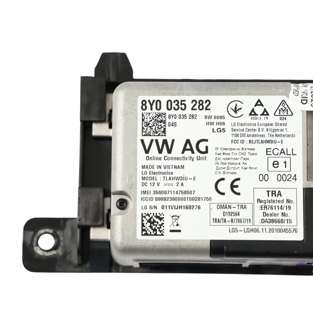 8Y Servizio Online Modulo Di Controllo Bluetooth per Audi A3 S3 RS3 con numero di parte 8Y0035282 Audi A3 S3 RS3 8Y Servizio Online Modulo Di Controllo Bluetooth - SKU 8Y0035282 - Numero di parte 8Y0035282