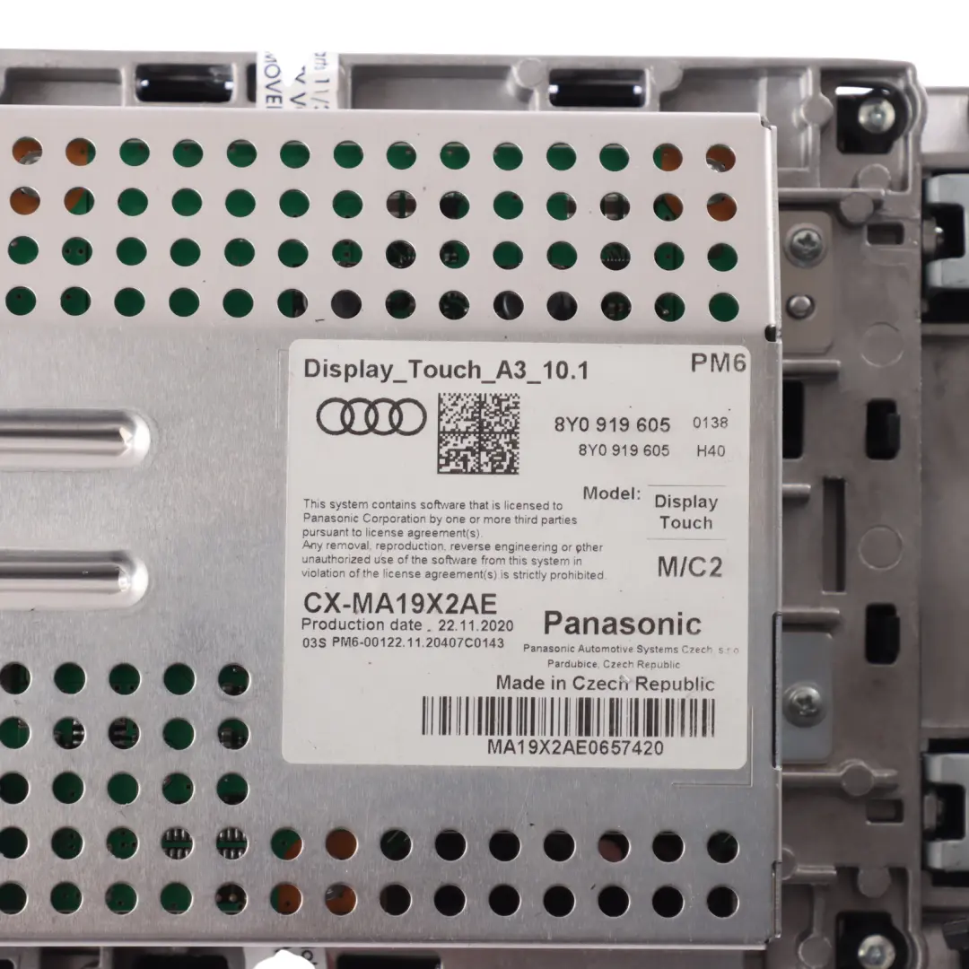 Audi A3 S3 RS3 8Y MMI Multimedia Display Screen Sat Nav Radio - SKU 8Y0919605 - Part number 8Y0919605