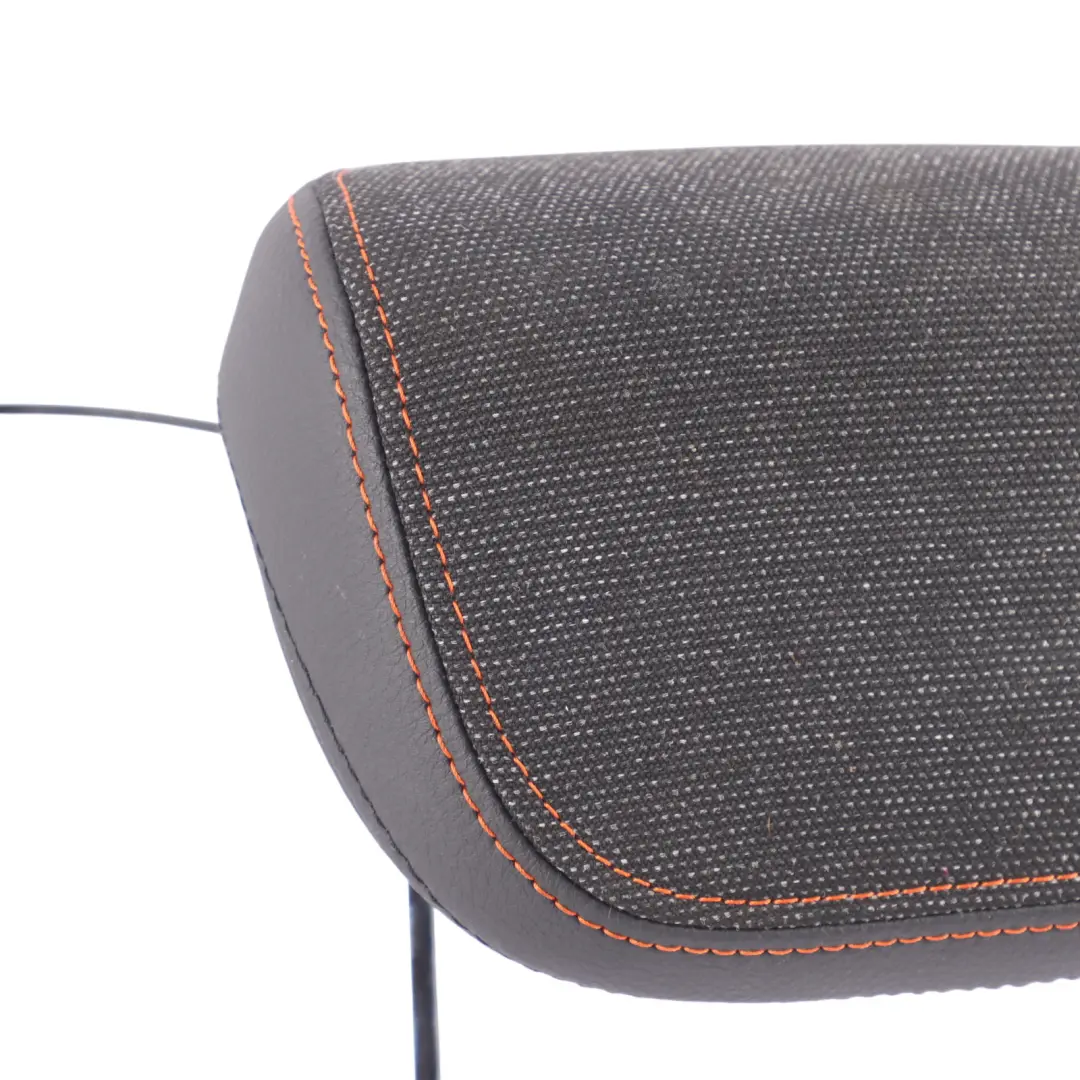 Asiento Trasero Reposacabezas Izquierdo Derecho Tela Antracita Naranja para BMW F40 con número de pieza 9108286 BMW F40 Asiento Trasero Reposacabezas Izquierdo Derecho Tela Antracita Naranja - SKU 9108286 - Número de pieza 9108286