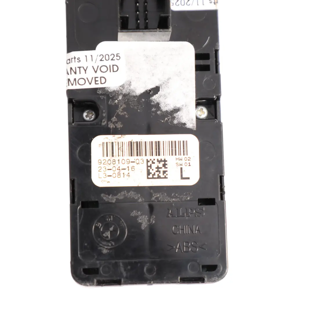 Window Lifter Regulation Switch Driver Side to BMW F10 F11 F20 F30 F31 F45 with Part number 9208109 BMW F10 F11 F20 F30 F31 F45 Window Lifter Regulation Switch Driver Side - SKU 9208109 - Part number 9208109