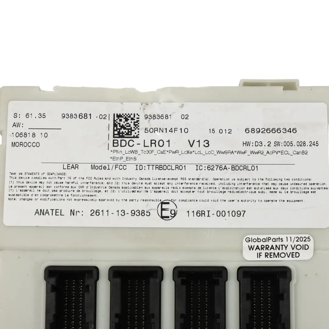 Mini F55 Fuse Box Front Body Control Module ECU BCM Unit 13275881 - SKU 9383681-1 - Part number 9383681