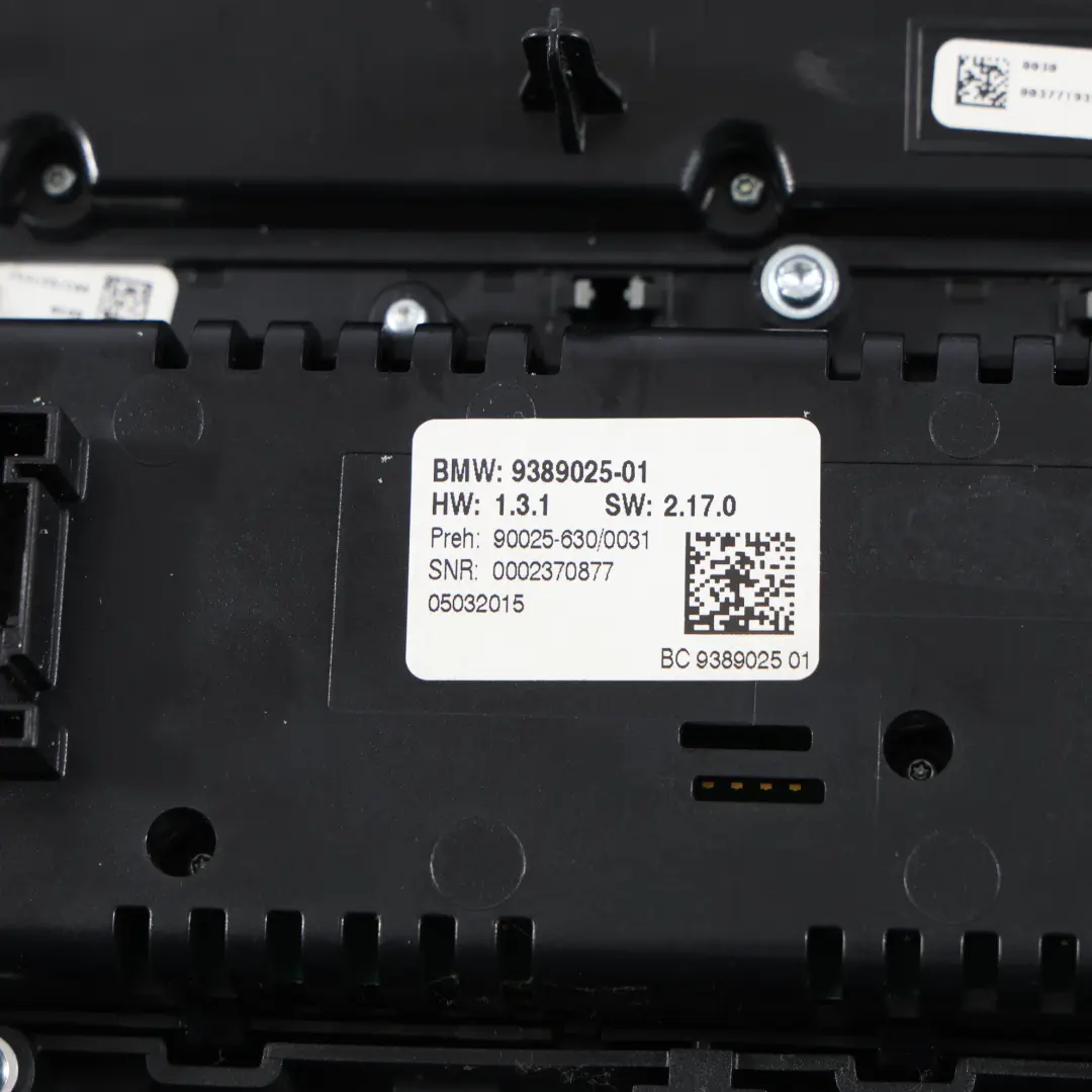 Klimatisierungspanel Radio A/C Schalter Steuergerät Schwarz für BMW F10 mit Teilenummer 9389025 BMW F10 Klimatisierungspanel Radio A/C Schalter Steuergerät Schwarz - SKU 9389025-1 - Teilenummer 9389025