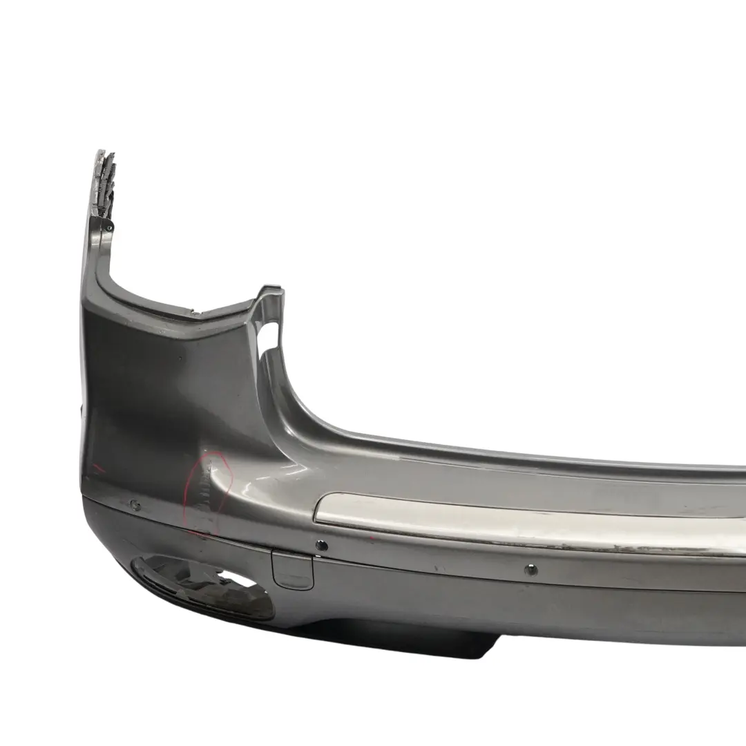 Bumper Trim Panel Covering Meteor Grey Metallic - M7W to Porsche Cayenne 9PA Rear with Part number 95550541111 Porsche Cayenne 9PA Rear Bumper Trim Panel Covering Meteor Grey Metallic - M7W - SKU 95550541111-MET - Part number 95550541111