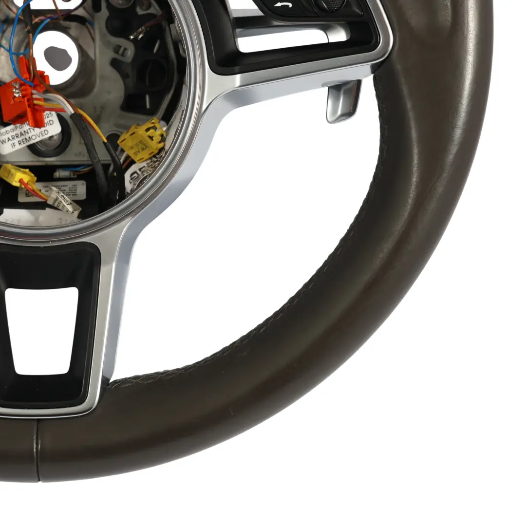 Lenkrad Braun Leder Schaltwippen für Porsche Macan 95B mit Teilenummer 95B419798D Porsche Macan 95B Lenkrad Braun Leder Schaltwippen - SKU 95B419798D - Teilenummer 95B419798D