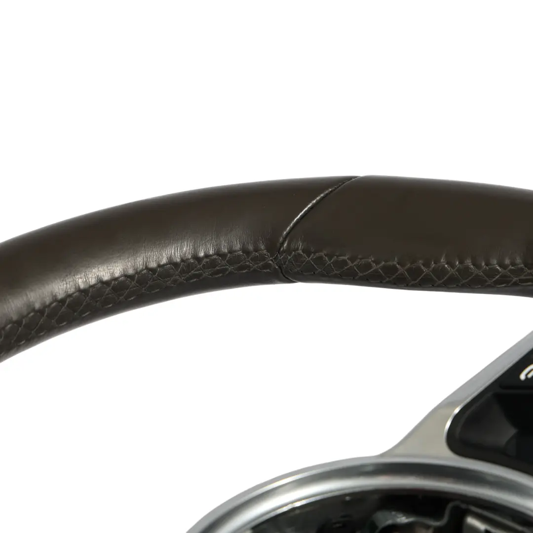 Porsche Macan 95B Steering Wheel Brown Leather Paddle Shift - SKU 95B419798D - Part number 95B419798D