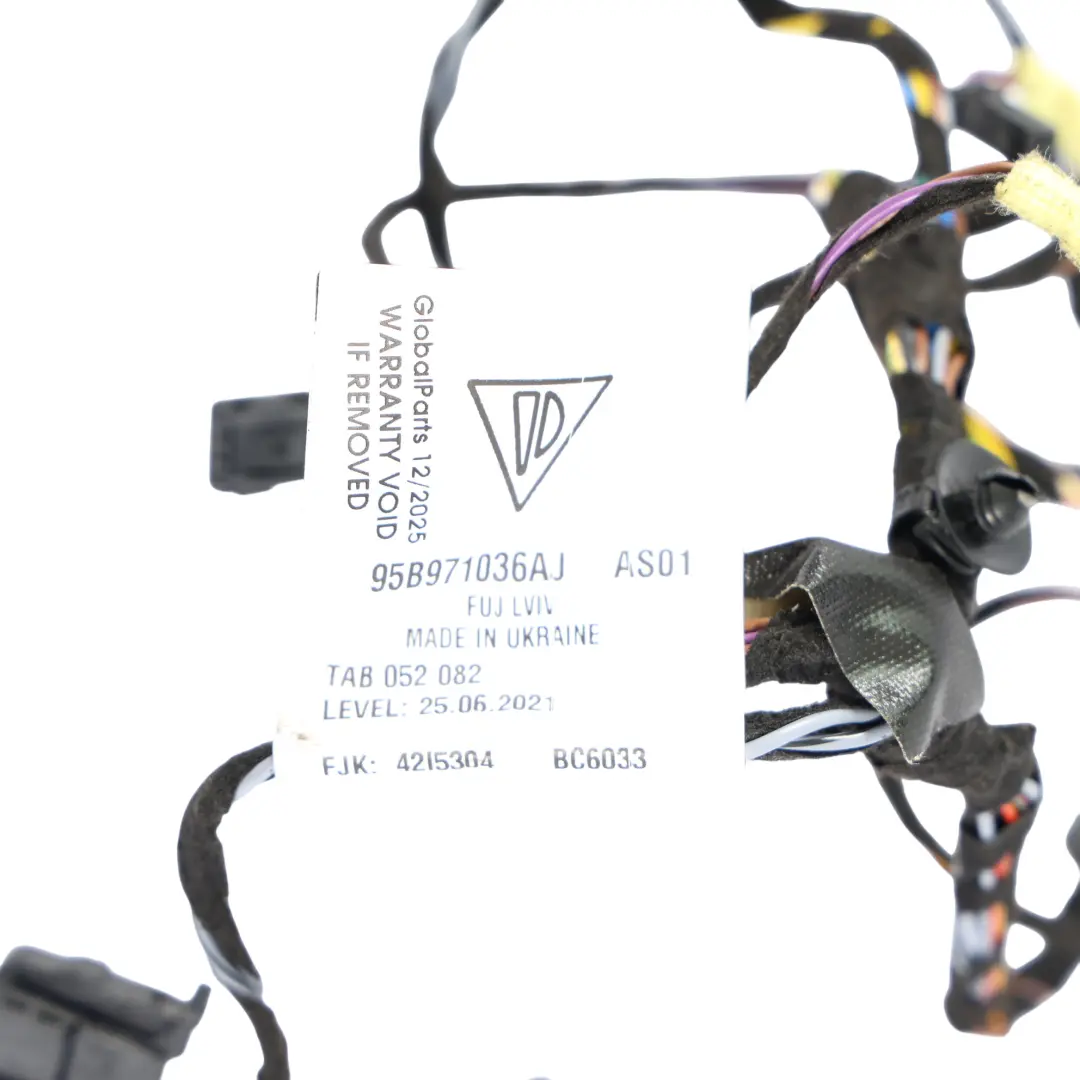 Porsche Macan 95B Cableado Puerta Delantera Lado Pasajero - SKU 95B971036AJ - Número de pieza 95B971036AJ