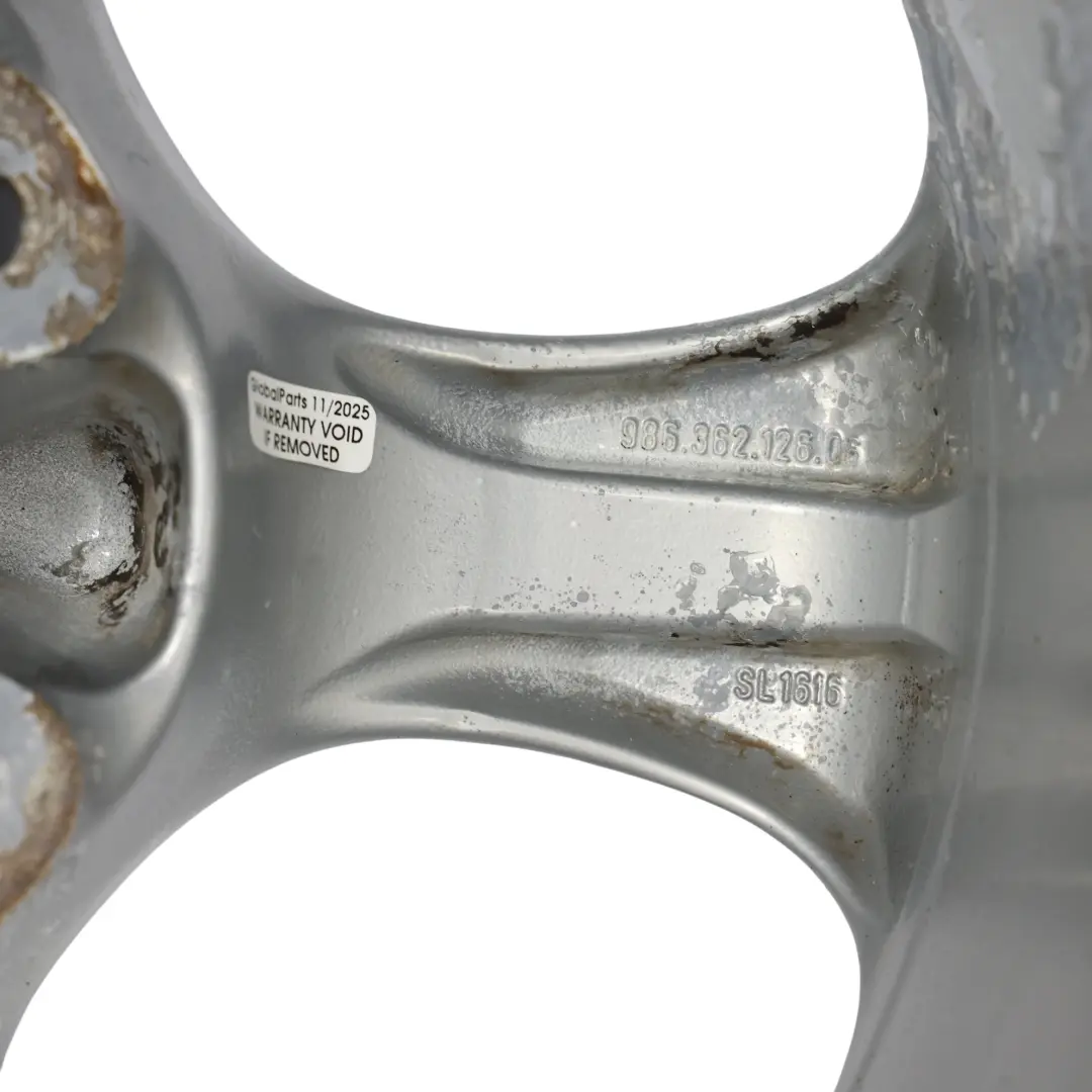 Boxter 986 Rear Wheel Rim Alloy Silver 17" 8,5J ET:48 to Porsche with Part number 98636212606 Porsche Boxter 986 Rear Wheel Rim Alloy Silver 17" 8,5J ET:48 - SKU 98636212606-2 - Part number 98636212606
