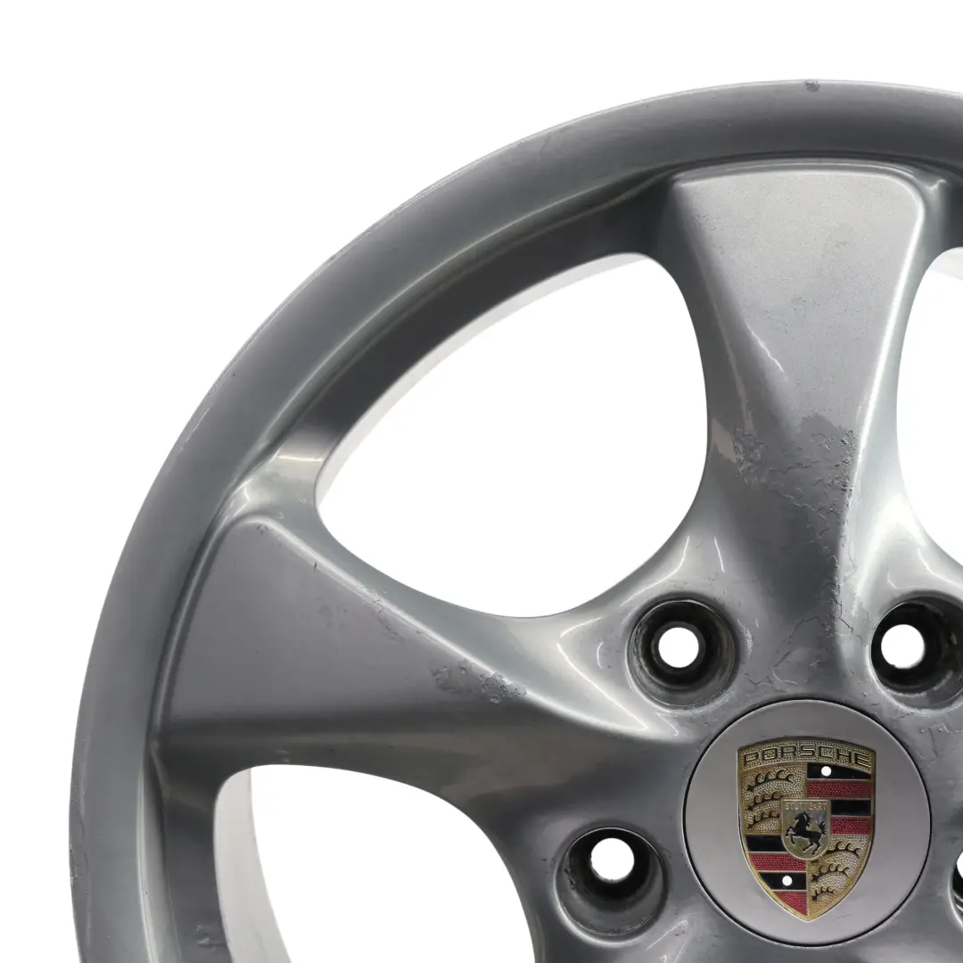 Boxter 986 Hinterradfelge Leichtmetall Silber 17" 8,5J ET:48 für Porsche mit Teilenummer 98636212606 Porsche Boxter 986 Hinterradfelge Leichtmetall Silber 17" 8,5J ET:48 - SKU 98636212606-2 - Teilenummer 98636212606